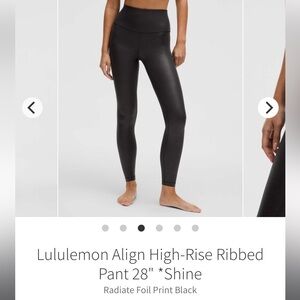 Lululemon Align High-Rise Ribbed
Pant 28" *Shine